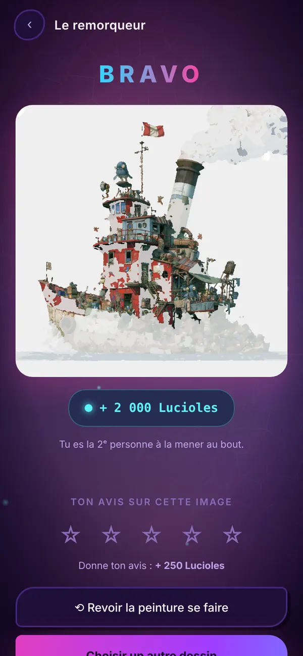 Una pintura terminada pasa al álbum
